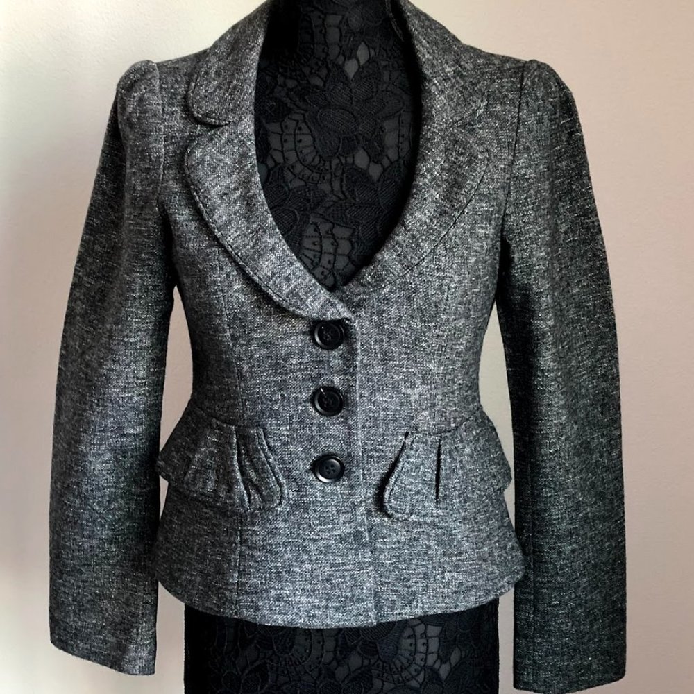 Nanette Lepore - Gray Tweed Blazer - Size 8 - EUC